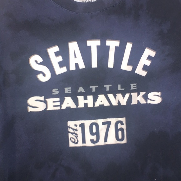 NFL Seattle Seahawks Blue Tie Dye Long Sleeve Shirt - Picture 2 of 8